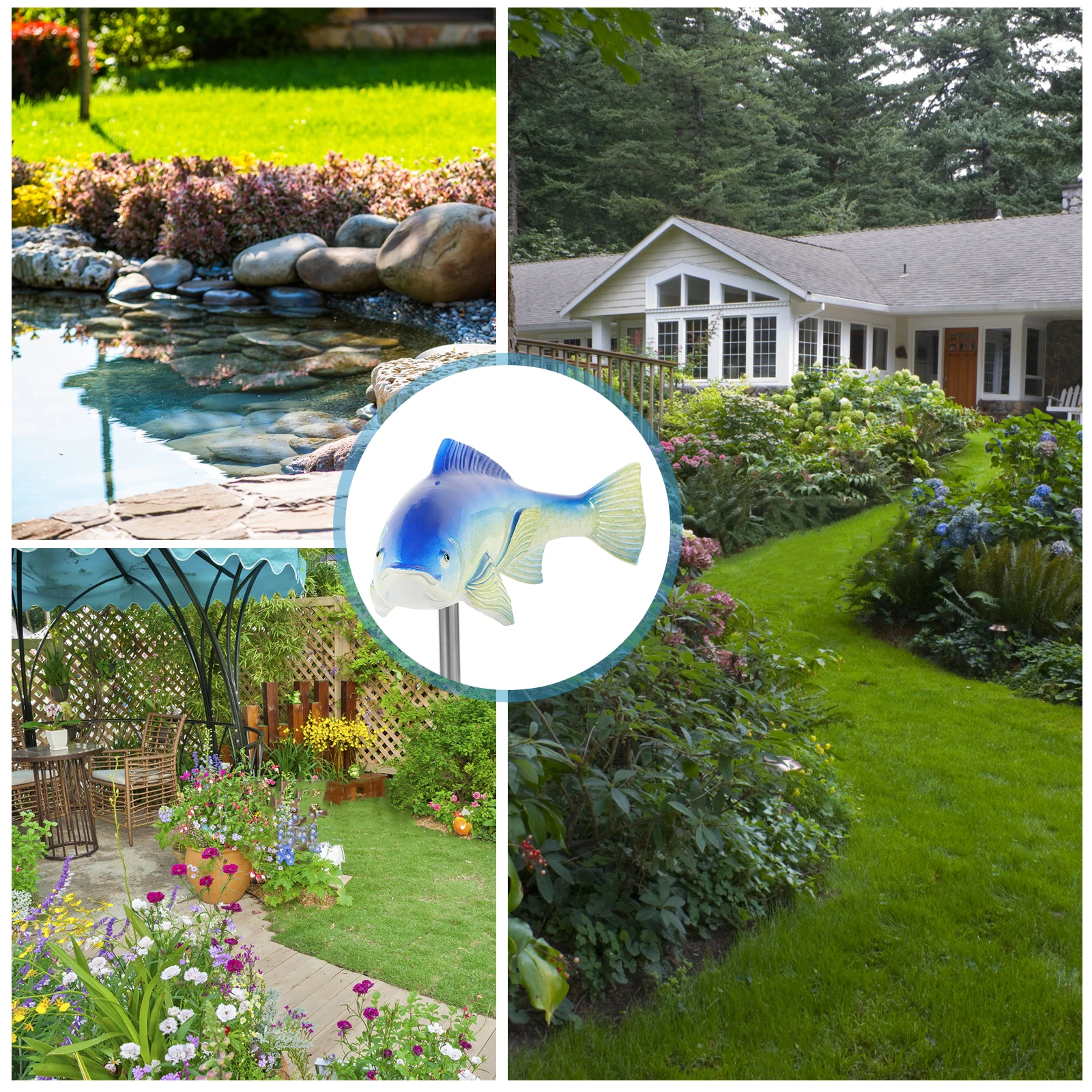 

Pond Carp Decoration Resin Craft Courtyard Sculpture Durable Resin Outdoor Garden Fish Art Bright Color Waterproof Pond