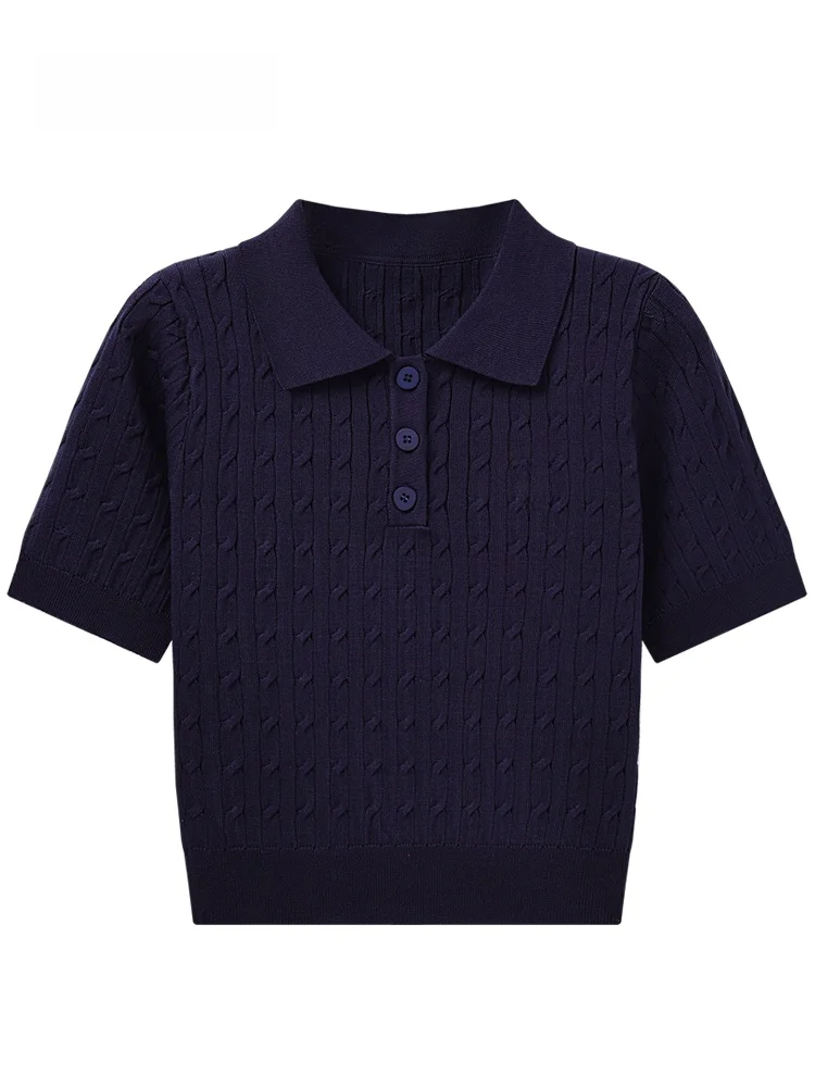 

JZZDEMM Bear Embroidery Knitted ort Sve irt Women Slim Fit ort Sle Casual Faion Summer Top