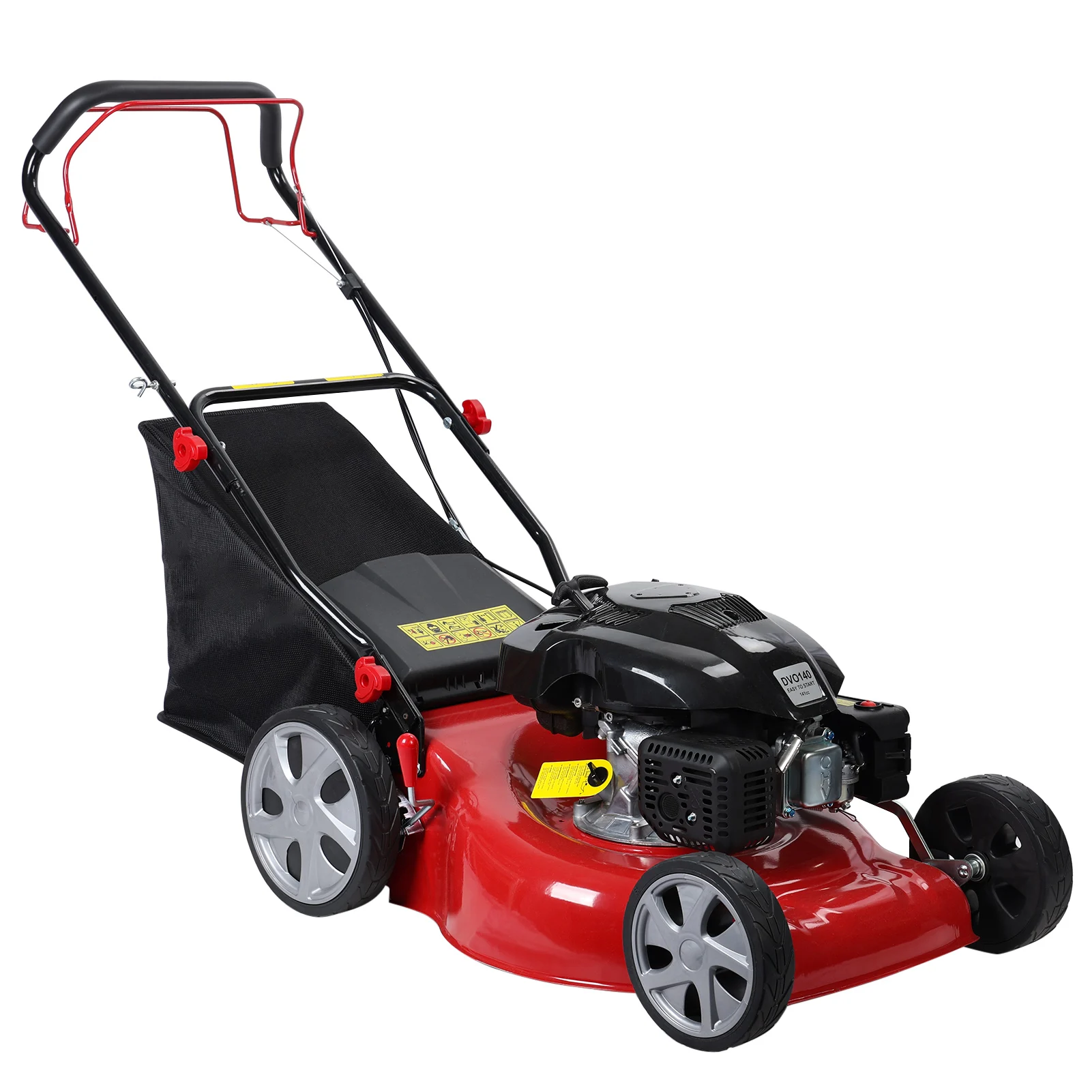 

Gas Lawn Mower 20in 141cc 2-in-1 Walk-Behind Push Lawn Mower with 4-stroke Height Adjustment Heavy duty cutting blade