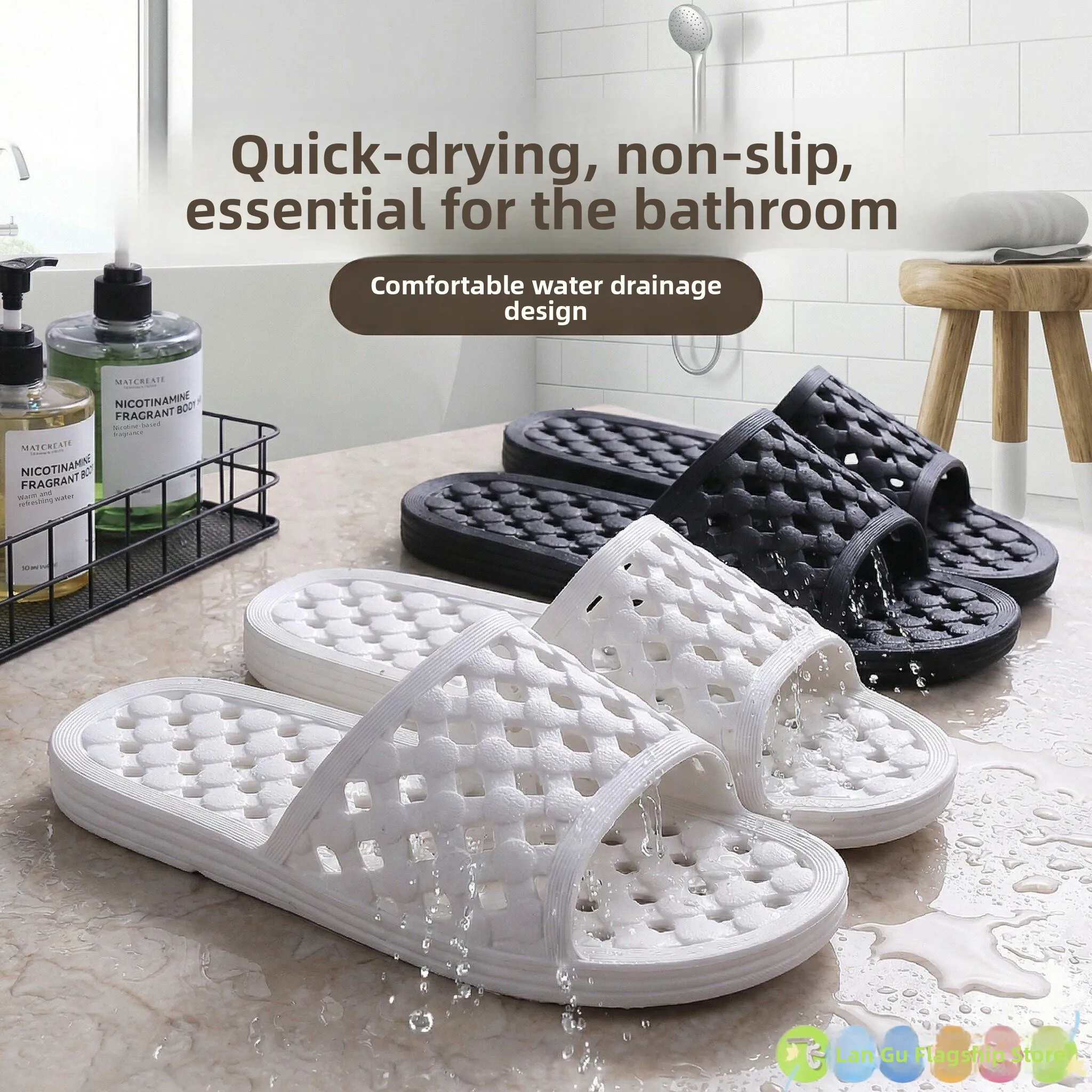 

Нескользящие тапочки для ванной комнаты, мужские и женские, для дома, с мягкой подошвой, летние, для душа, для гостей отеля, повседневные, без застежек