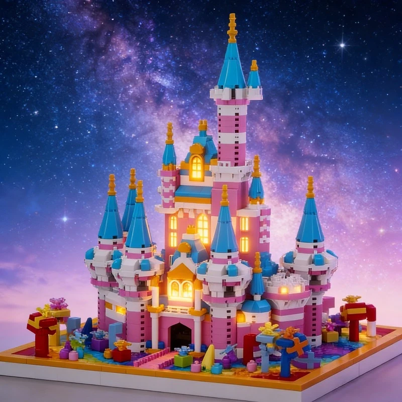 

Набор строительных блоков Disney Pink Castle - развивающая игрушка для детей с микро-деталями, изображающая принцессу Эльзу, для сборки и развития творческого мышления.