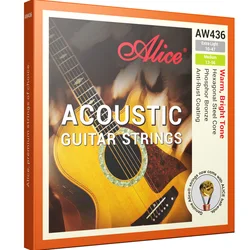 Alice AW436 Phosphor Bronze Acoustic Folk Guitar Strings Anti-Rusting Coating 10-47,11-52,12-53,13-56