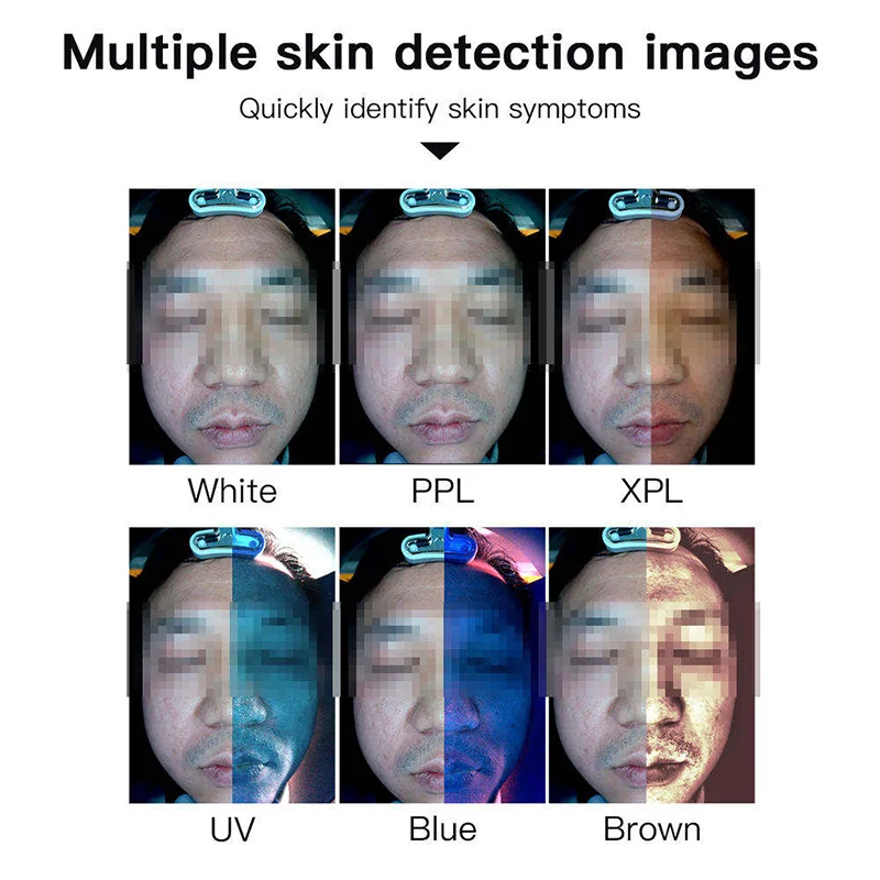 Portable 8IN1 Face Skin Diagnostics Analyzer AI Facial Tester Scanner Magic Face Mirror Device 3D HD Skin Analysis Machine