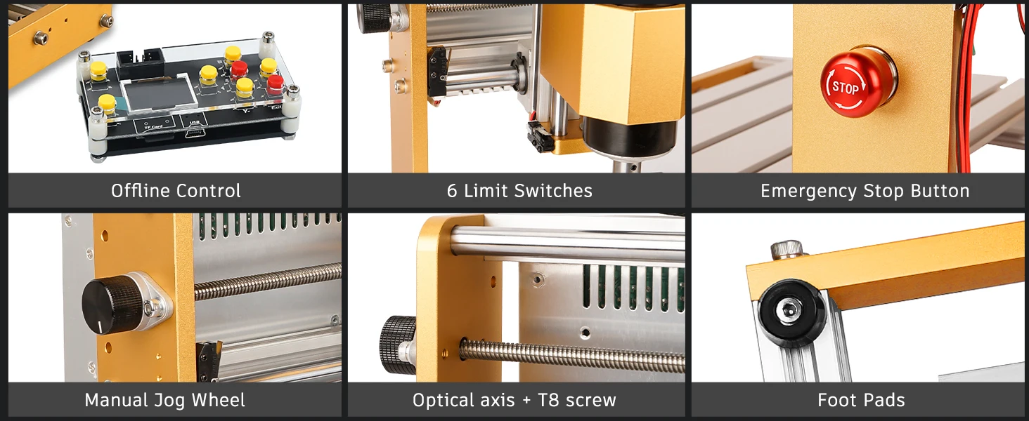 3018 PRO MAX CNC 3-Achsen-Holzgraviermaschine 500W Vollmetall-CNC-Fräsmaschine mit Offline-Funktion für MDF, PVC und Metallgravur und -schneiden – Detail 4