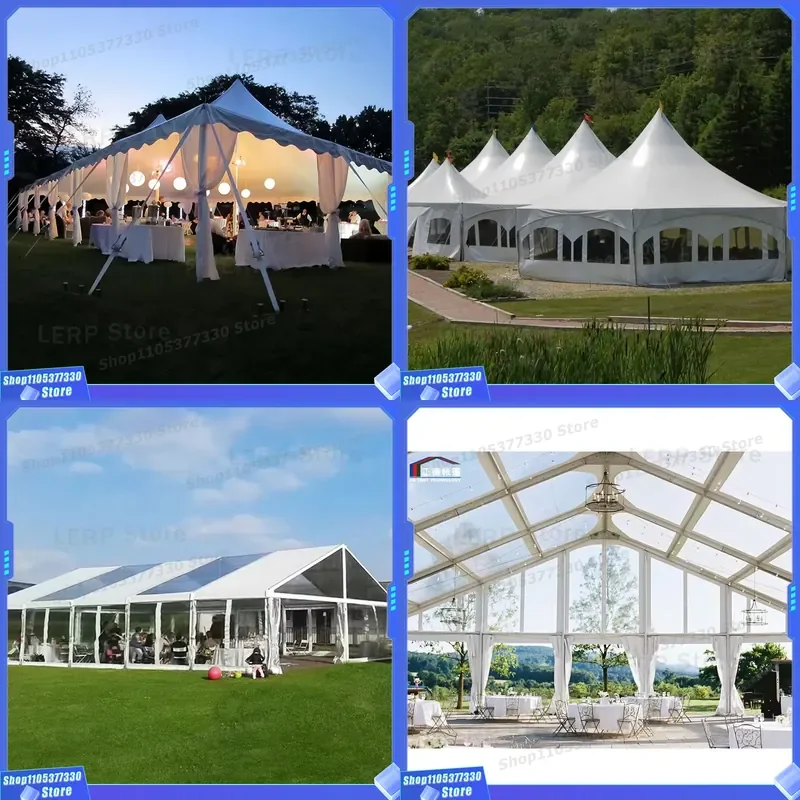 Haoteer P0016 30 sqm outdoor camping party wedding hut tent 4x8 size PVDF/PVC fabric, aluminum frame, weatherproof and