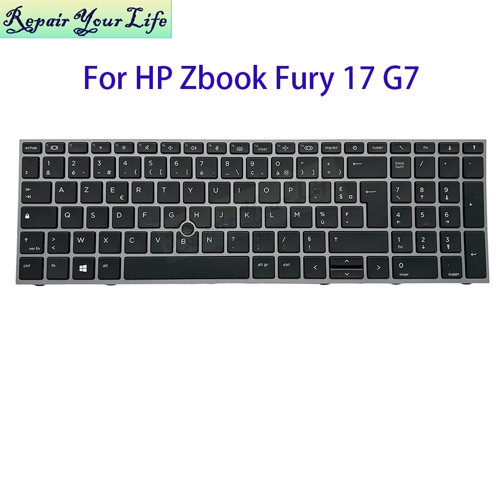 French AZERTY Keyboard Backlight For HP Zbook Fury 17 G7 Mobile Workstation M20128 M04679-051 France Laptop Trackpoint Keyboards