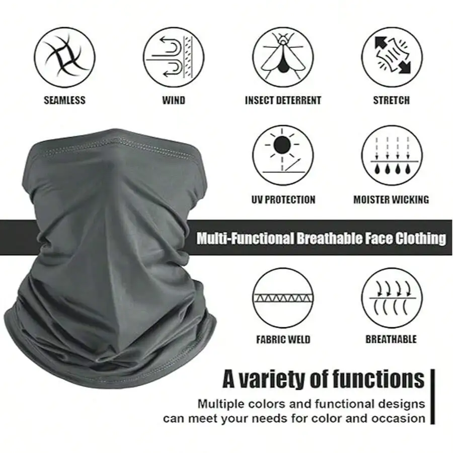 

Multi-Functional Breathable Neck Gaiter Face Cover UV Protection Windproof Outdoor Scarf For Men And Women