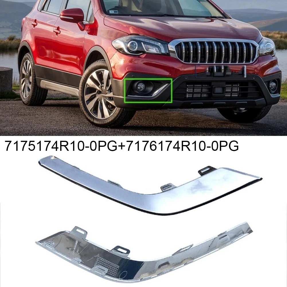2PCS Car Front Fog Light Lamp Trim Decoration Cover For Suzuki For SX4 For S-Cross For SX4 For Crossover 2016-2021