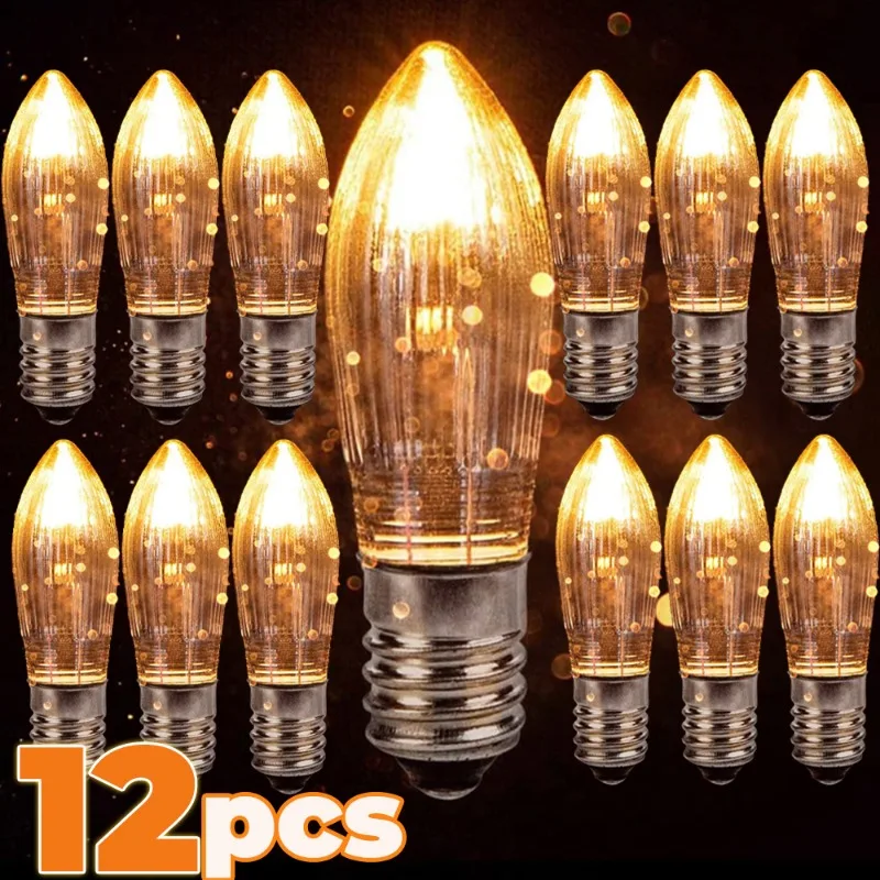 Warm Light Glass Bulbs Tapered Candles E10 LED Replacement Bulbs for Lights Candle Arch Bathroom Kitchen Home Lamps Bulb Decor