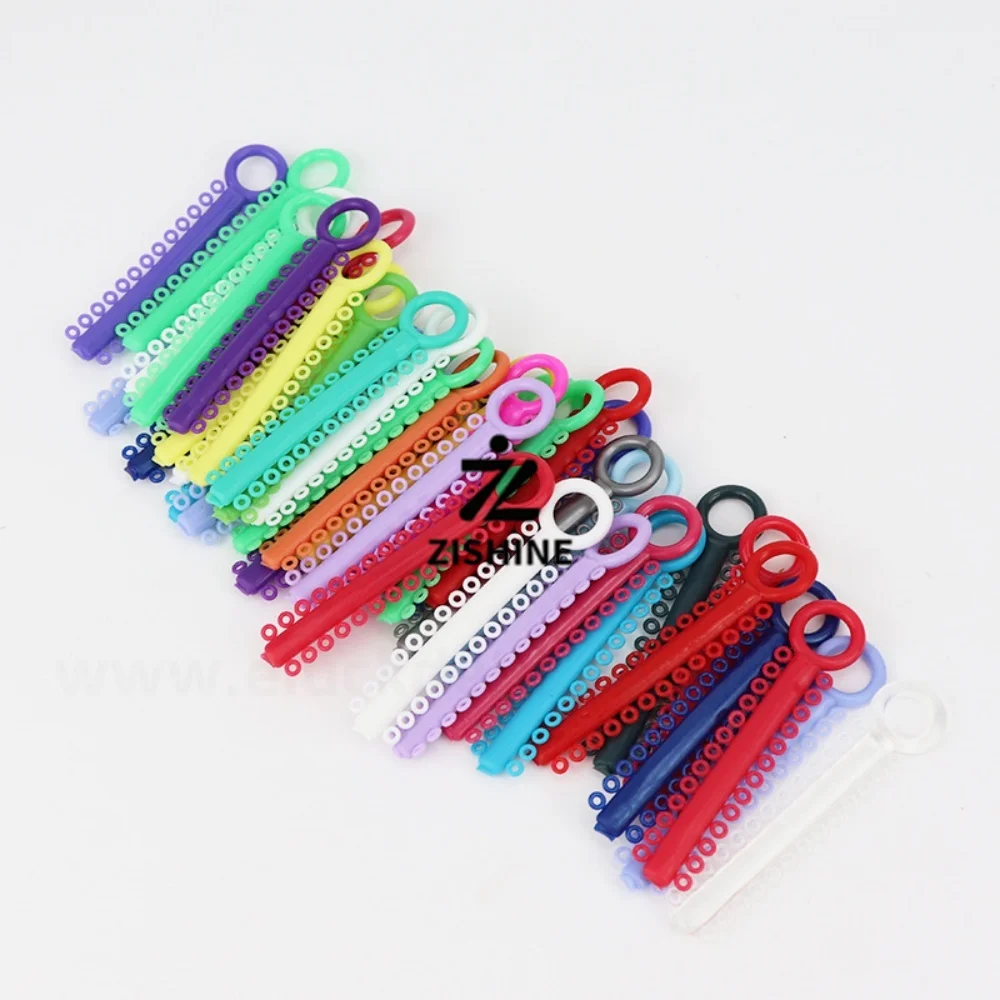 40Pcs Dental Orthodontic Ligature Ties Elastic Rubber Bands Braces O-Ring Solid Mixed Colors Teeth Care Dentist Consumables