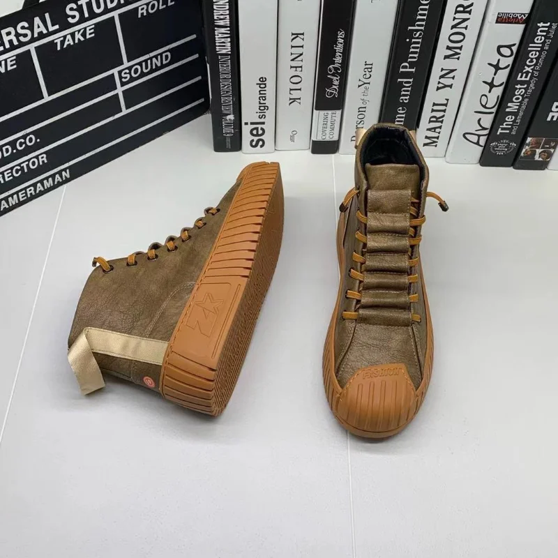 Botas con cordones para hombre, zapatos informales de alta calidad para exteriores, estilo británico, otoño e invierno, 2024