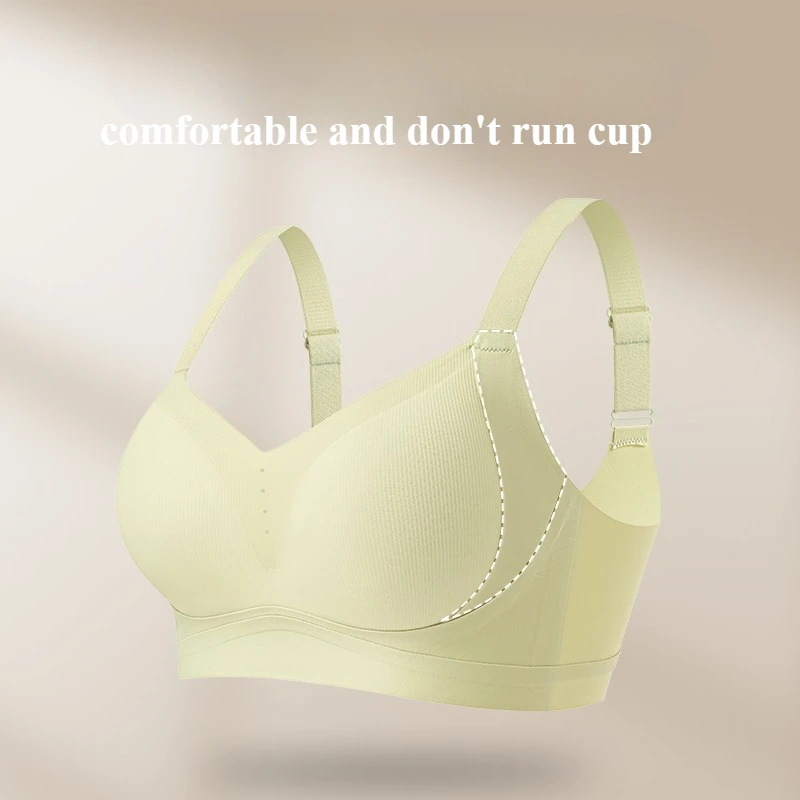 Seamless Gravity Defying Wireless Traceless Lifting Bra  Side Breast Collection Soft Support Underwear Thin Cup Antibacterial