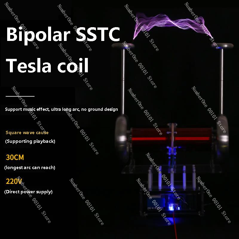 110V 220V Music Tesla Coil Bipolar SSTC Artificial Lightning Electromagnetic Storm Coil Finished Product