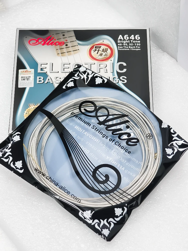 Alice 4-String Electric Bass Strings A646 40-95 / 45-105 Hexagonal Core Multi-layer Nano Coating Bright Tone