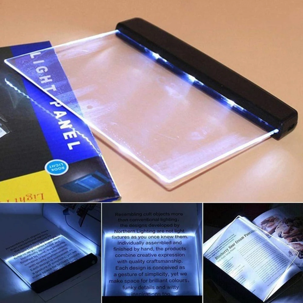 Portátil LED Book Light, Eye Caring, Flat Plate, Painel, Bookmark, Ferramentas de Estudo, Visão Noturna, Leitura, Iluminação para Carro, Viagem, Cama