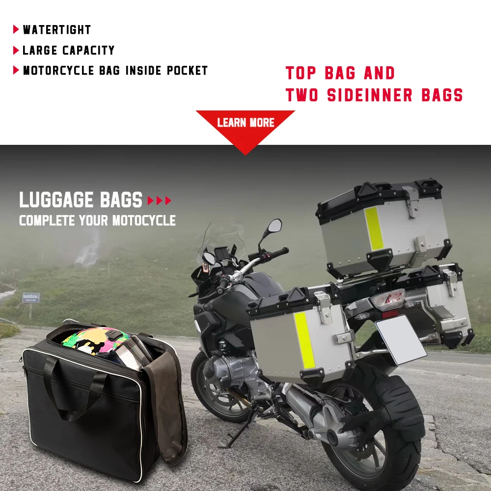 Motorcycle Luggage Bags For BMW R1200GS Adv Black Inner Bags For R 1200 GS Adventure WATER-COOLED 2013-2017