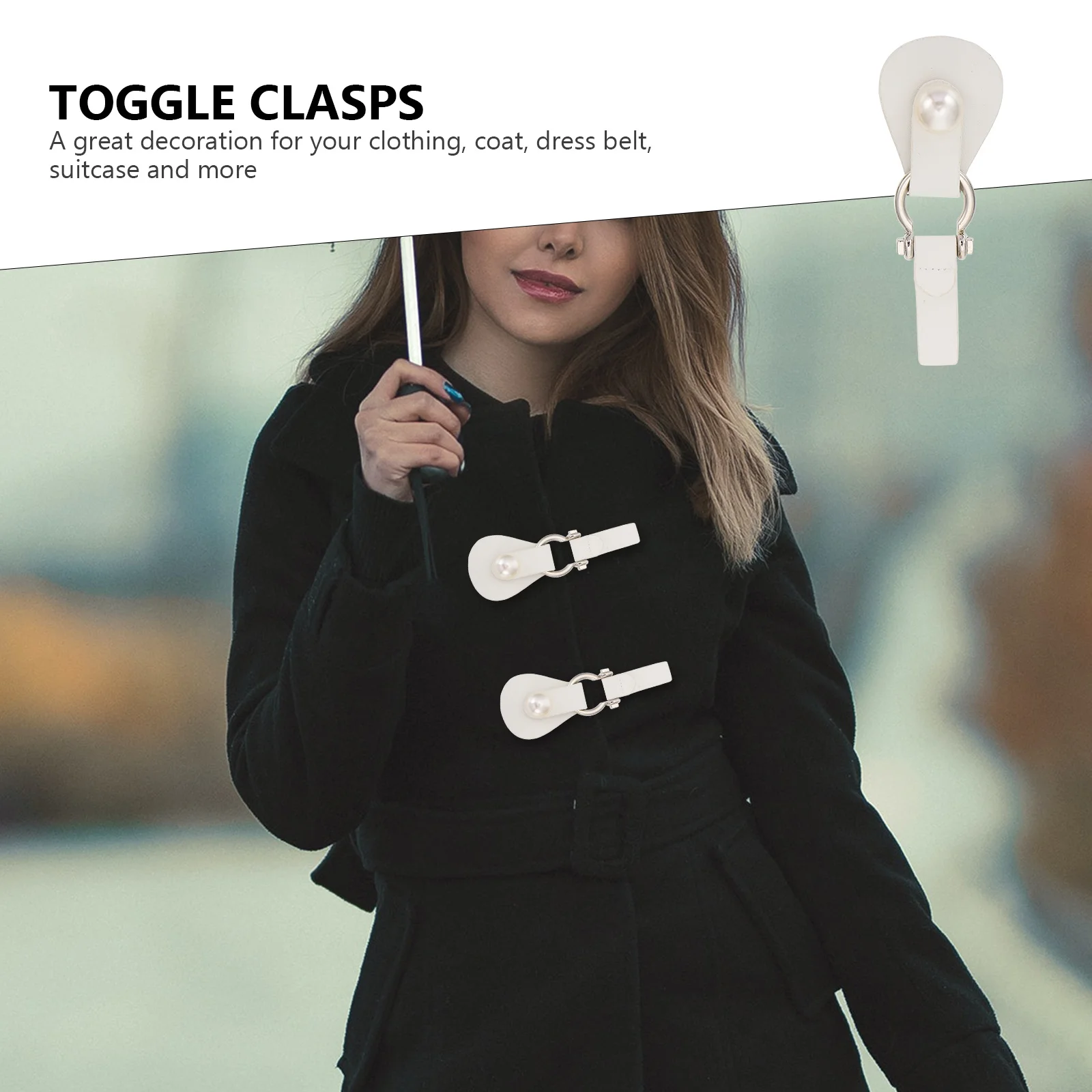 2 قطعة من أبازيم تبديل معدنية متينة من البولي يوريثان معطف الرياح لإغلاق الخصر للمعاطف والسترات وإكسسوارات الملابس