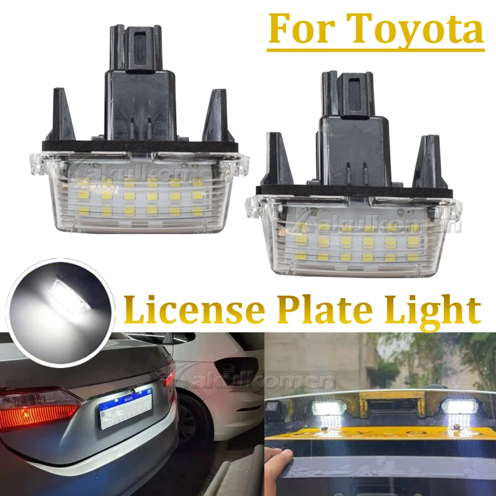 Fits For Toyota Corolla Camry Yaris Prius C Ractis Verso Vitz Auris Canbus LED License Number Plate Light Auto Parking Tag Lamps
