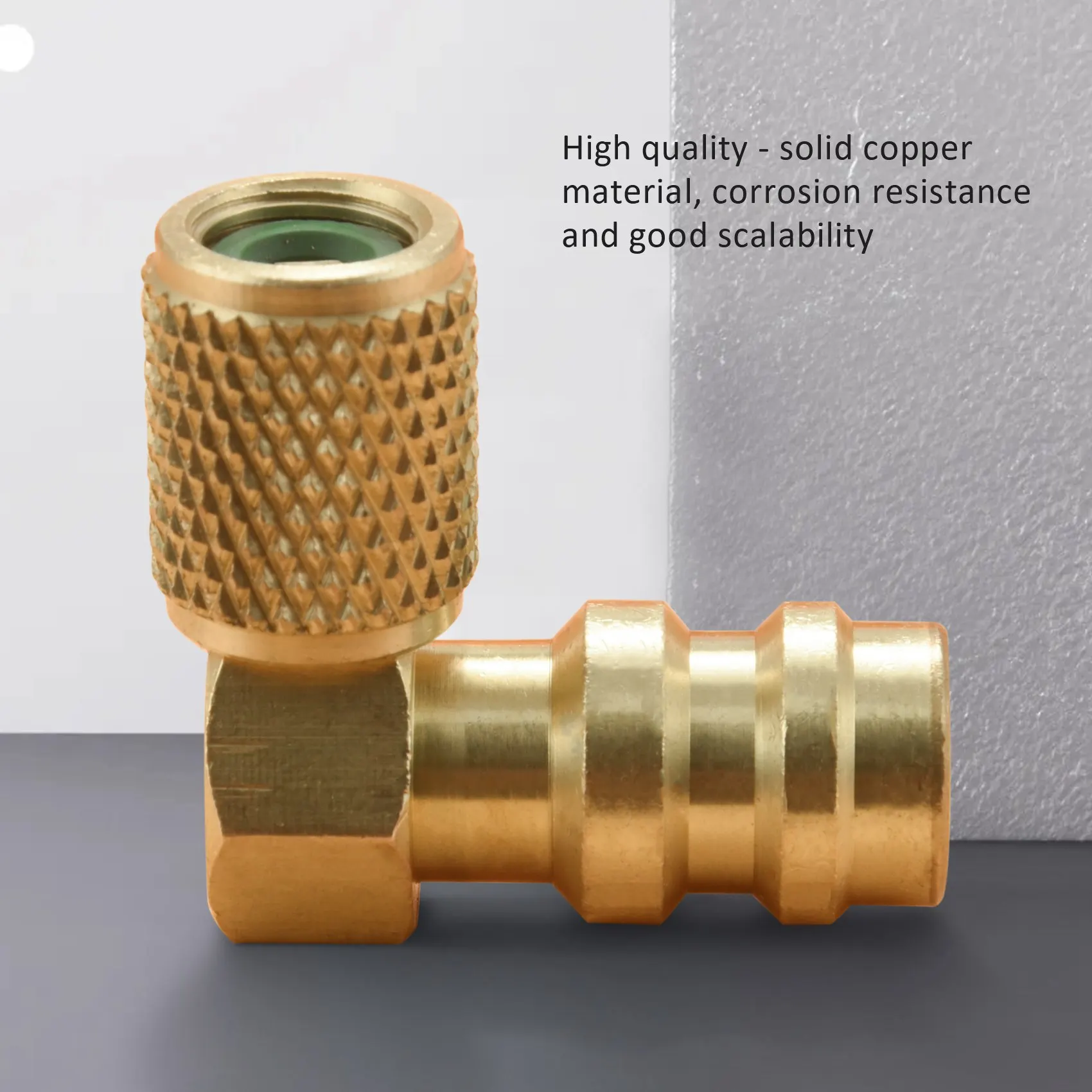 

AEE8-R12 To R134 A High/Low AC Fitting Port Retrofit Conversion Adapter, Quick Coupler Valve A/C 90 Degree Fitting