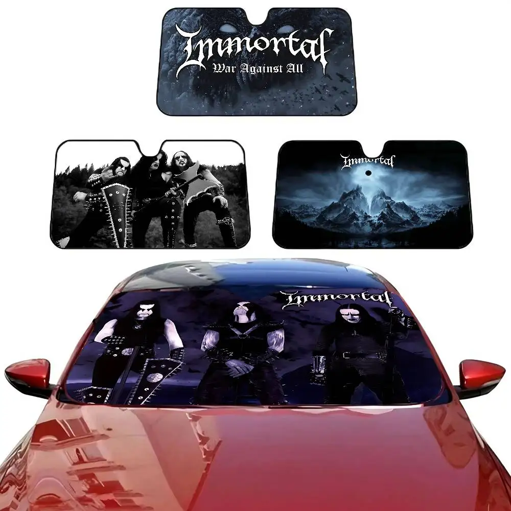 I-ImmortalS Band Car Windshield Sun Shade Foldable Car Front Covers Car Sunshade for Car Accessories Blocks Uv Rays