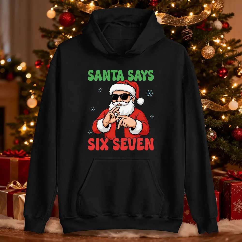 سانتا الفيروسية قائلا 6 7 بلوزات عيد الميلاد مضحك ستة سبعة ميمي عيد الميلاد الإنترنت نكتة تتجه وسائل الإعلام الاجتماعية الفكاهة هوديس #1