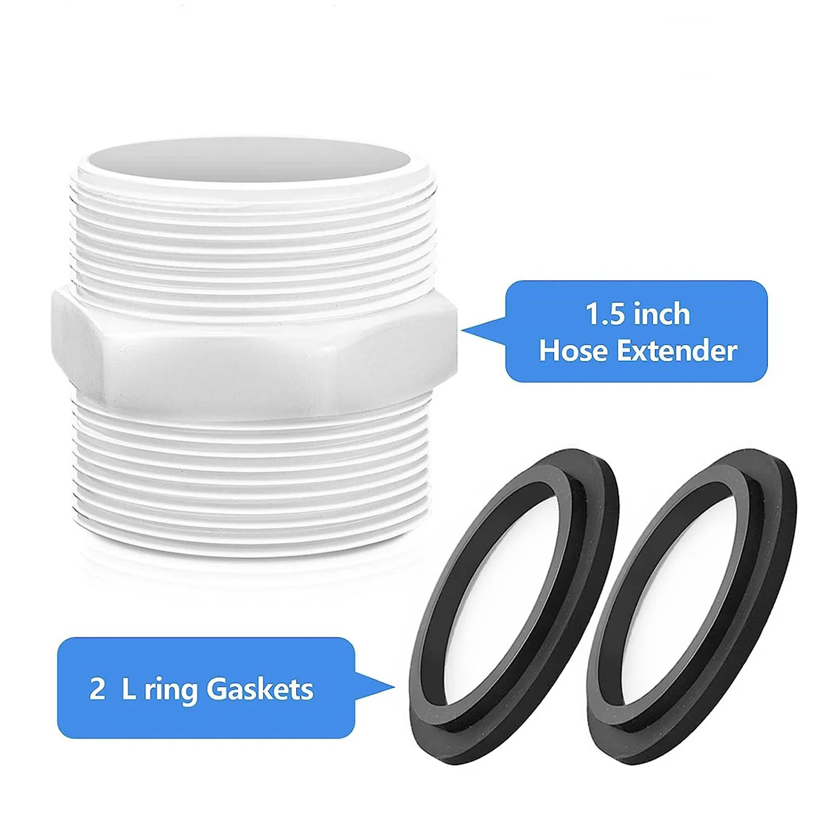 Pool Hose Adapter 1.5 Inch for Intex Coleman Pool Pump Hose with Ring Gaskets Swimming Pool Hose Adapter Parts