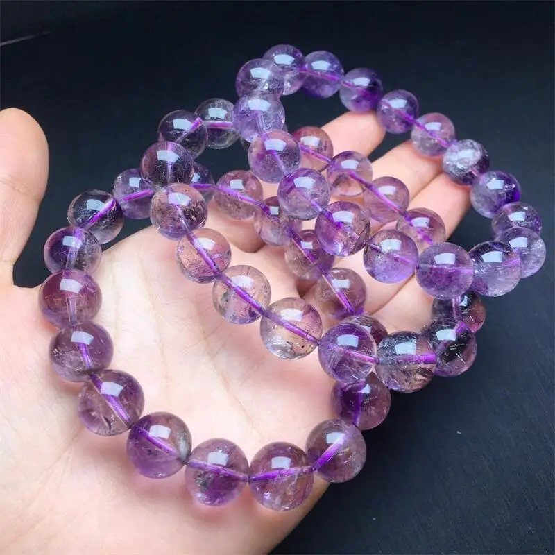 12MM Natural Purple Super Seven Quartz Bracelet Women Men Handmade Stretch Rope Bracelet Luxury Jewelry Energy Healing Gift 1PCS