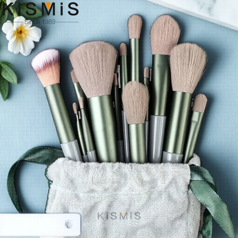 Set di pennelli per trucco da 13 pezzi, fondotinta in polvere, sopracciglio, ombretto, pennelli per fard, kit completo di strumenti di bellezza