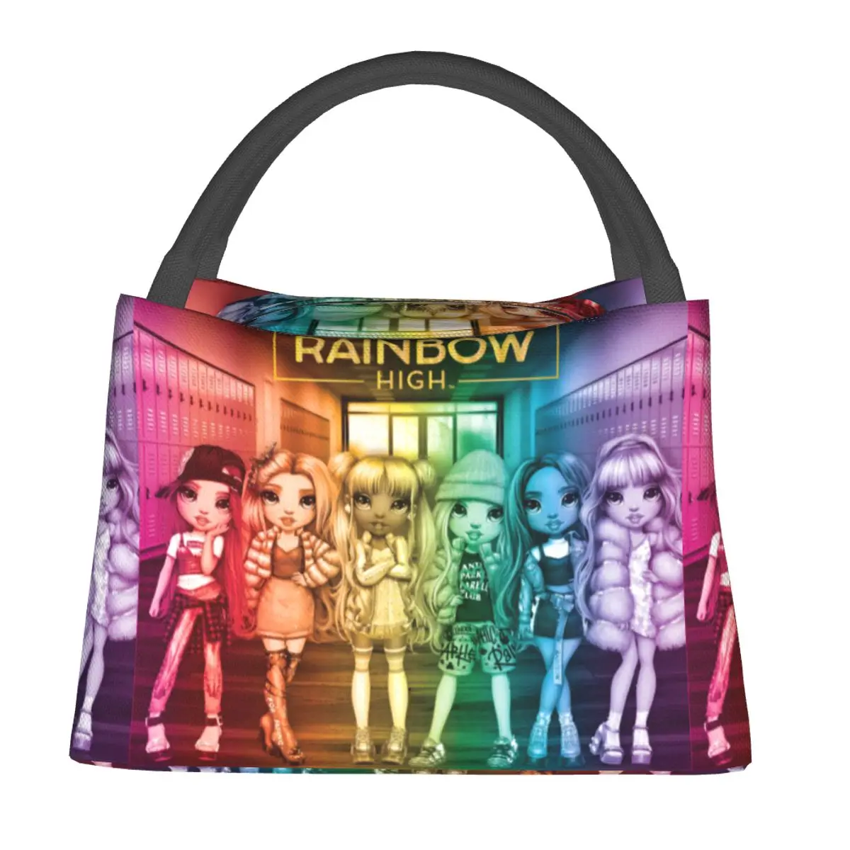 

Rainbow High Group Lunch Bag Artwork Cute Casual Lunch Box For Child Office Portable Cooler Bag Graphic Thermal Tote Handbags