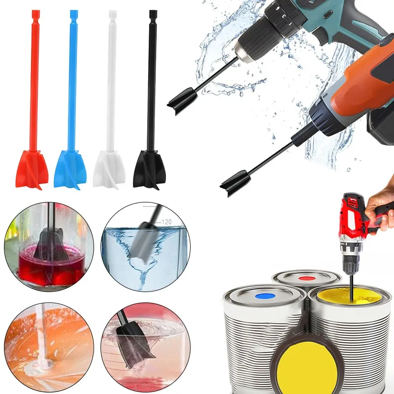 Epoxy Mixer Stick Paint Stirring Rod Putty Cement Paint Mixer Attachment With Drill Chuck Epoxy Resin Latex Oil Paint Mixing