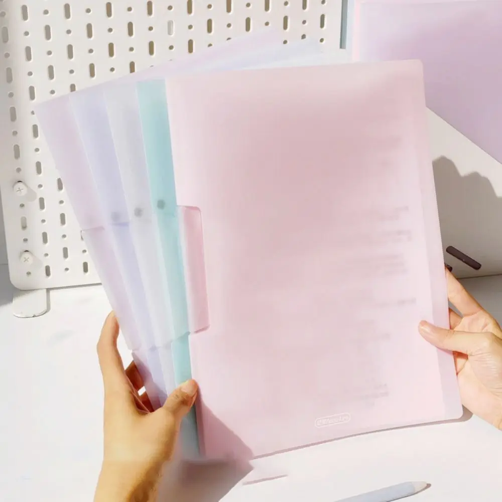 

Rotating A4 Clipboard File Folder Side Open Candy Color Loose Leaf File Binder Plastic Student Test Paper Clip School