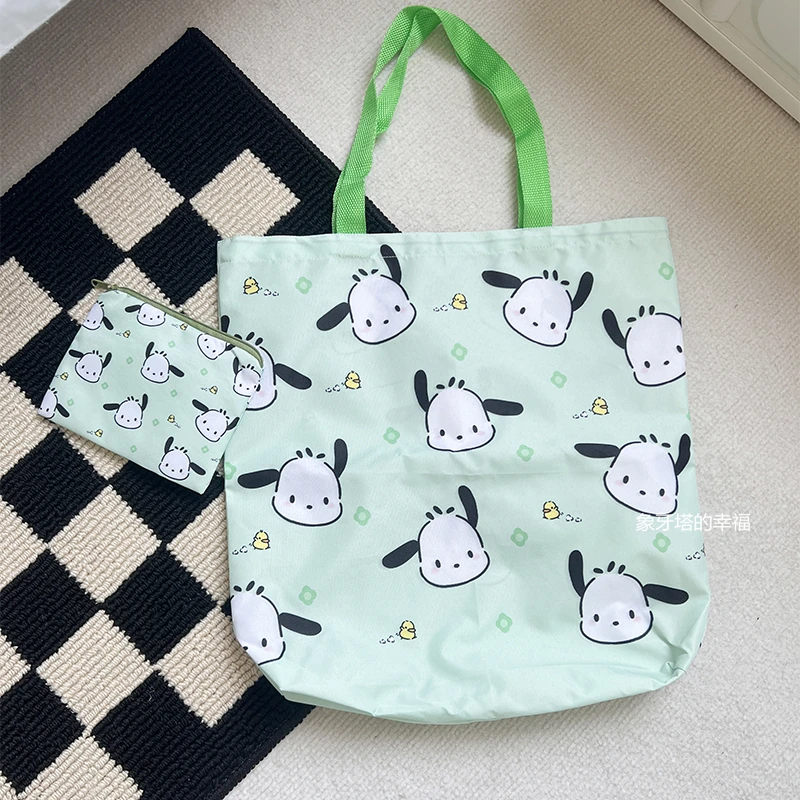 Sanrio Cute Pochacco Set Shopping Bag Coin Purse Environment-Friendly Bag Kawaii Japanese Style Cartoon Handbag Girl Portable