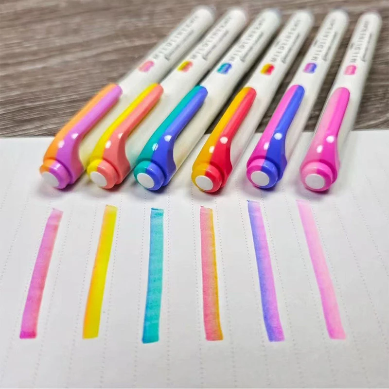 Nowy Zebra Mildliner Mix WKS23 Zakreślacz 4mm z ściętą końcówką, miękkie pastelowe kolory, dwukolorowy marker z podwójnym wkładem, limitowana edycja japońskich artykułów papierniczych. — zdjęcie produktu 4