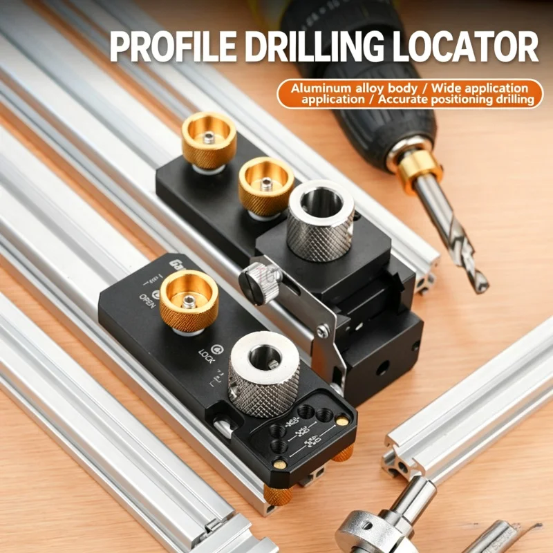 Aluminum Profile Drilling Locator Vertical Punching Jig for 20/30/40 Series Aluminum Profile Perforated Hole Connection Puncher
