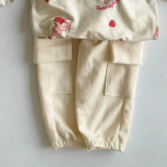 

Baby Loose Trousers0-3 Years Autumn New Solid Boys Casual Pants Infant Girls Jogger Pants Toddler Large Pocket Cargo Pants