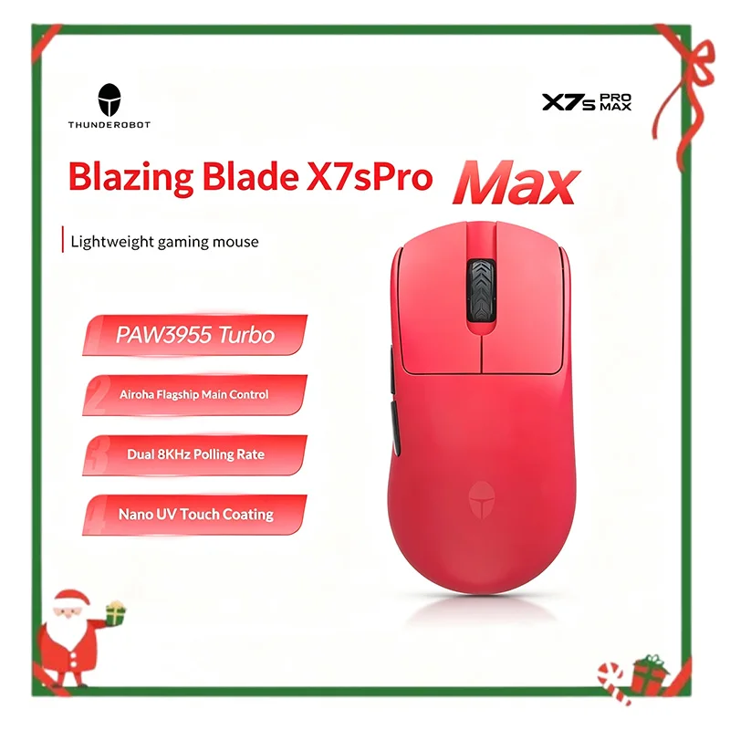 Thunderobot X7s Pro Max Wireless Bluetooth Mouse Gaming 3955 Double 8K Medium Large Hand Mouse