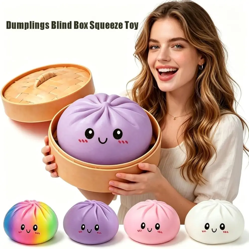16cm Extra Large Big Dumplings Squeeze Toy with Steamer Soft Squeeze Toy Fidget Slow Resilience Stress Relief Sensory Ball