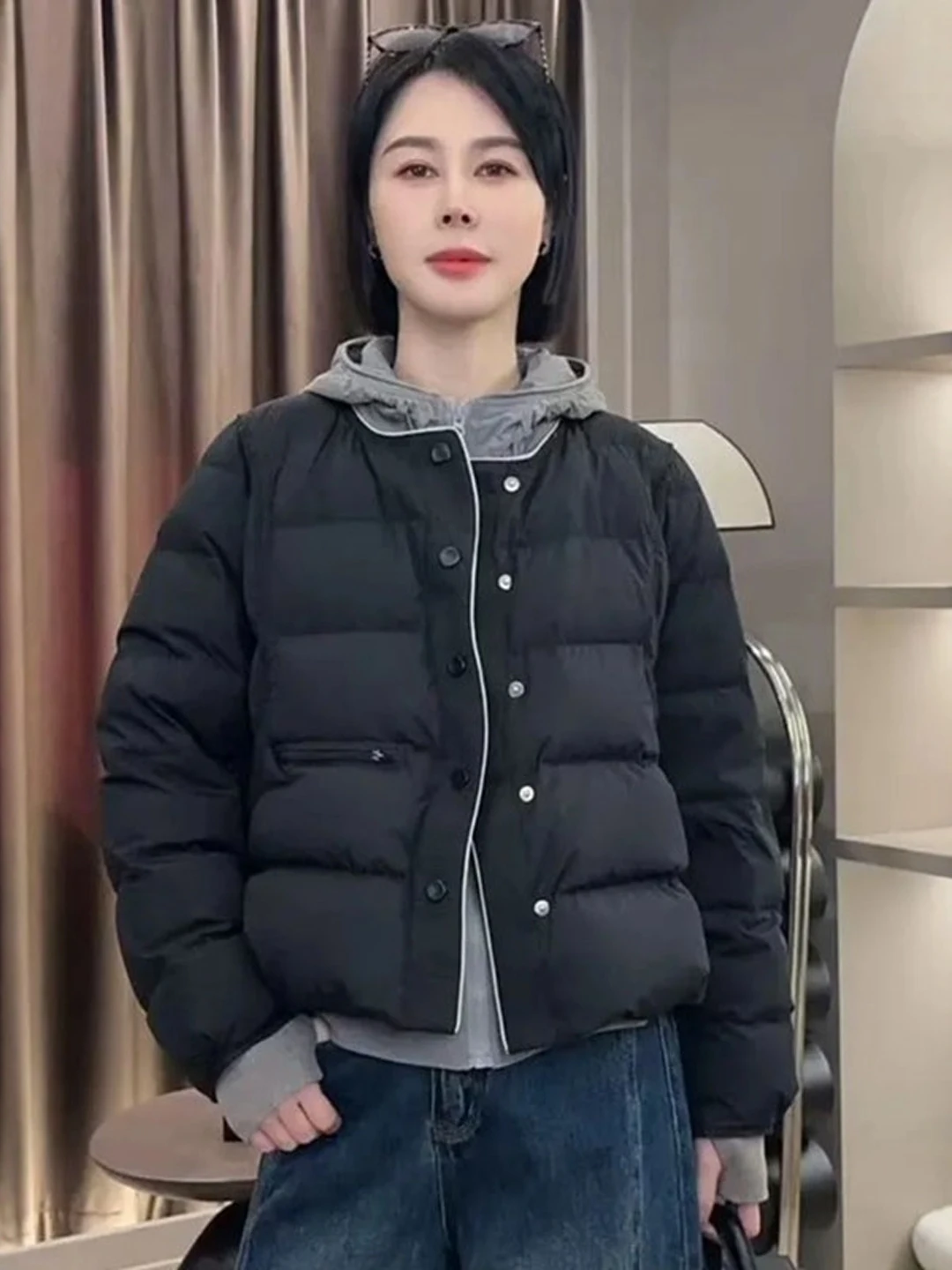 Femmes rondes Ne coton Jaet ort vêtements d'extérieur hiver Thiened pain chaud Sle léger mince grande taille décontracté taille haute