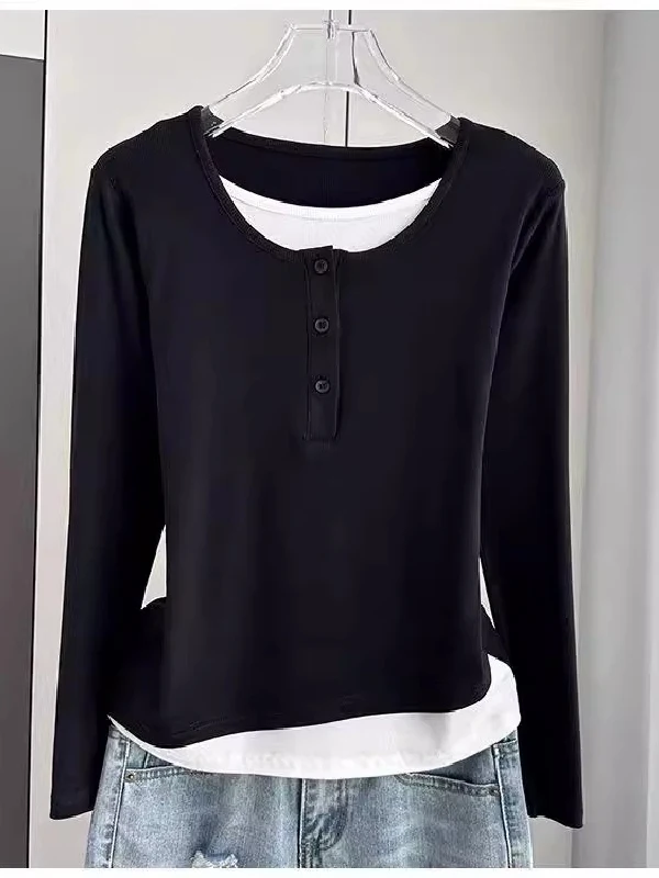 Dames losvallend lang Sve T-shirt dunne basislaag irt lente zomer herfst faionable casual innerlijke slijtage top