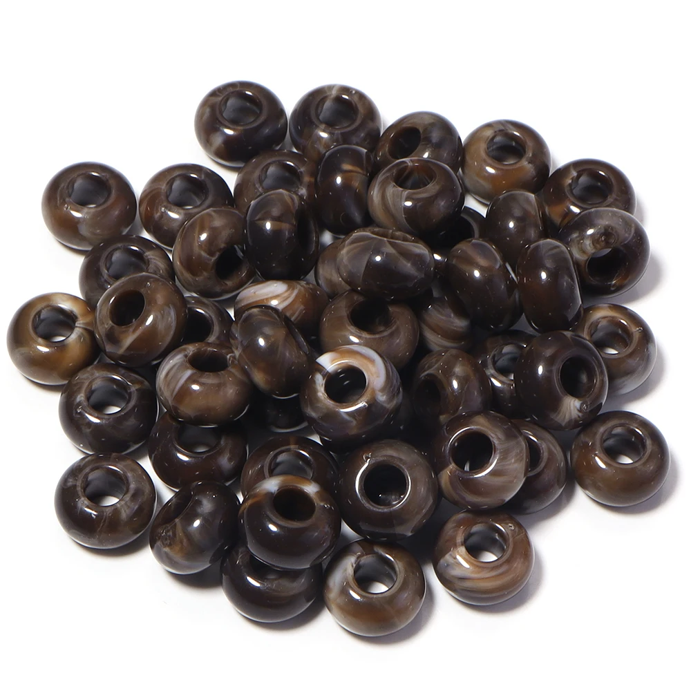 50 Stück/Lot 14×8mm Acrylperlen mit großem Loch, Abstandshalterperlen für die Schmuckherstellung, DIY-Halskette, Armband, Schlüsselanhänger, Zubehör