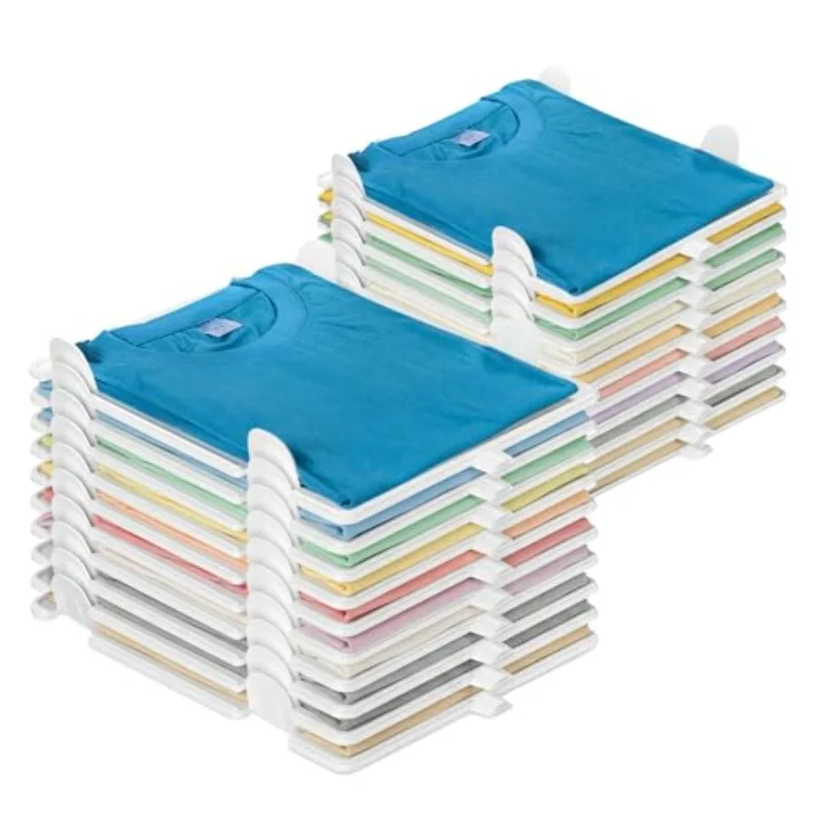 

Органайзер для футболок для хранения в шкафу, полки для хранения в спальне, штабелируемые контейнеры для домашнего хранения, прочные и долговечные.