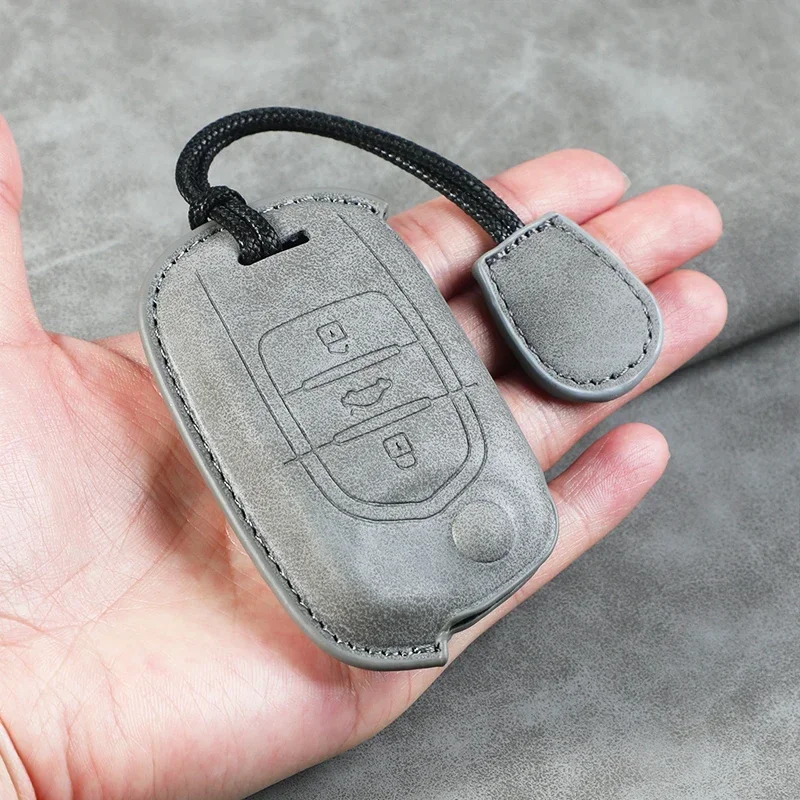 

Comfortable PU Leather Car Key Case Cover for Baojun 510 730 310W E100 E200 530 630 360 560 Smart Remote Protective Shell