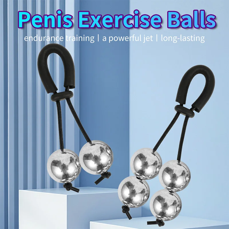 SM Male Penis Ring Exercise Device Penis Extender Enlargement Weight Drop Ball Stretcher Cock Semen Lock Erotic Sex Toys for Men