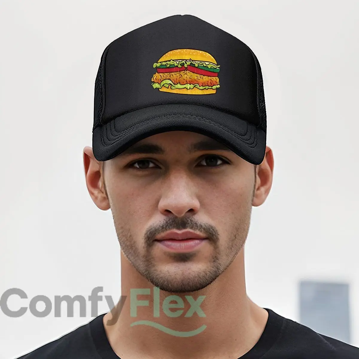 Crispy Chicken Burger Art Mesh Baseball Cap