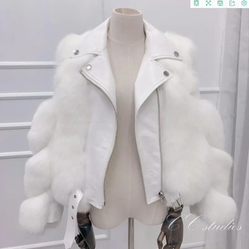 Pop Frauen Winter Faux Fuchs Pelz Imitation Pelzmantel Damen Motorrad Kleidung Mode Hohe Qualität Dicke Warme Mäntel Weibliche Jacke