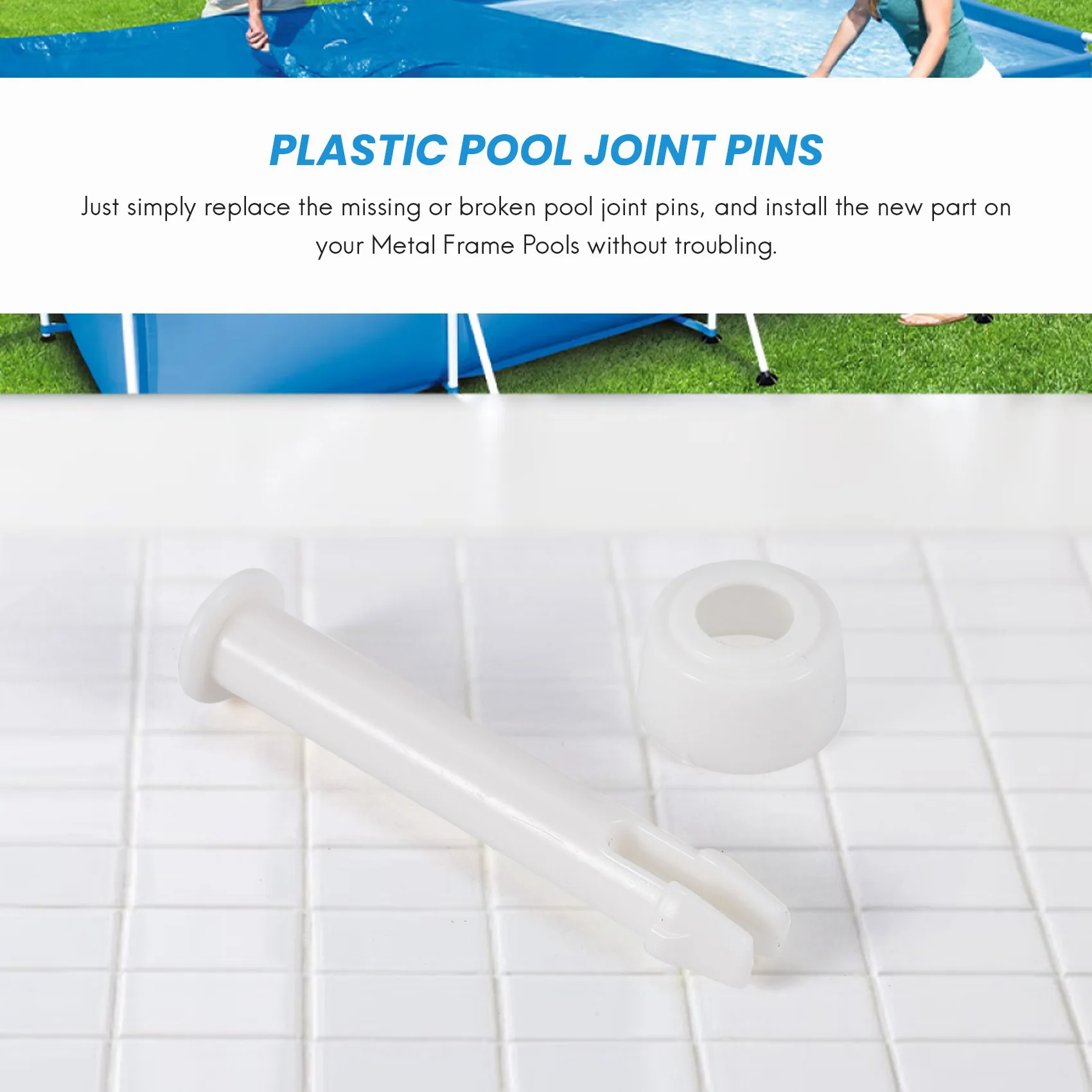 A45F-20 Buah Pin Sambungan Kolam ABS, Segel Set Tutup 6Cm/2,36 Inci untuk Suku Cadang Pengganti Kolam Renang Intex 28270-28273