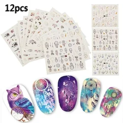 12 Pcs Nail Art Stickers Dream Catcher Water Transfer  Decals Stickers(Random Color)