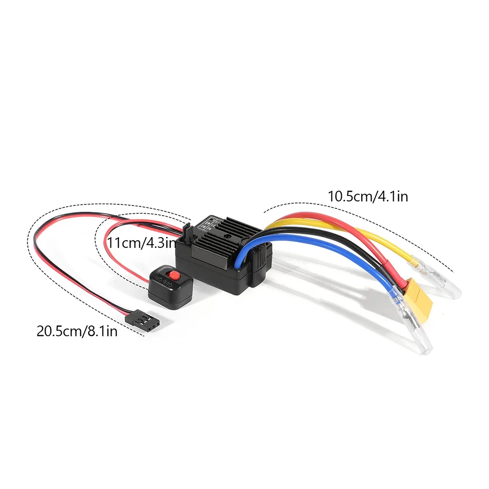 HG1060 60A Wasserdichter bürstengebundener ESC-Motorregler für RC-Autos mit Überhitzungsschutz, kompatibel mit 1/10 Maßstab Offroad-Fahrzeugen – Detail 10