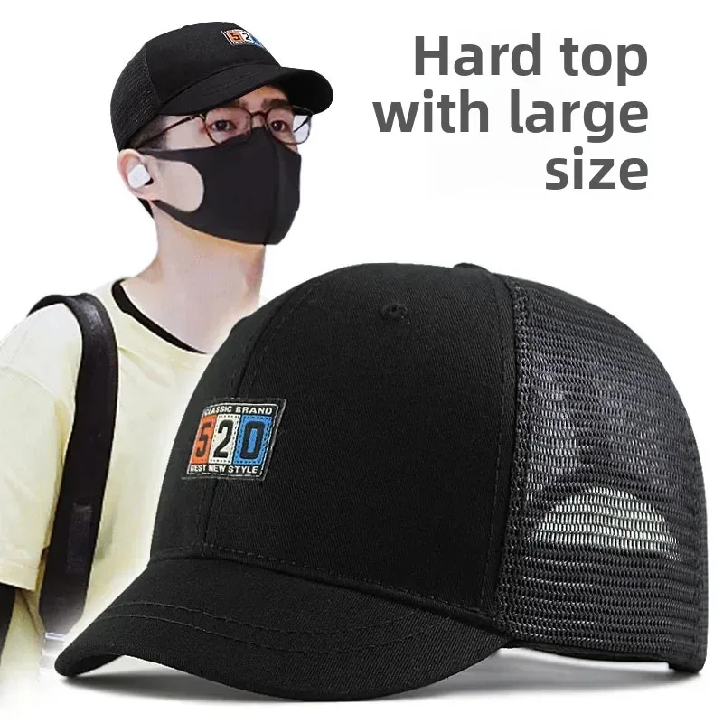 

Short Brim Mesh Baseball Cap Summer Big Size Sun Hat for Men Women Adult Number 520 Dropshipping