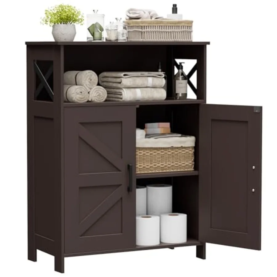 

Farmhouse Bathroom Storage Cabinet with 2 Doors, Toilet Paper Cabinet with Adjustable Shelf, Small Bathroom Cabinet for Kitchen